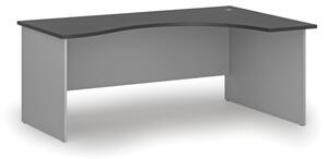 Ergonomický kancelársky pracovný stôl PRIMO GRAY, 1800 x 1200 mm, pravý, sivá/grafit
