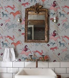 WALLCOLORS Oriental Animals Light Blue wallpaper - tapeta