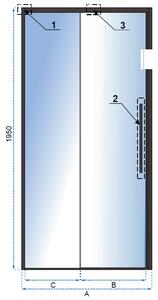 Rea - Sprchové dvere Rapid Slide - čierna/transparentná - 110x195 cm L/P