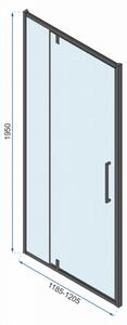 Rea - Sprchové dvere Rapid Swing - čierna/transparentná - 120x195 cm L/P