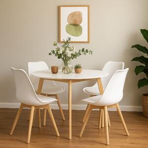 Noela Jedálenský set SCANDINAVIA 105 biely + 4x stolička SCANDINO biela