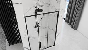 Rea - Sprchové dvere Rapid Swing - čierna/transparentná - 120x195 cm L/P