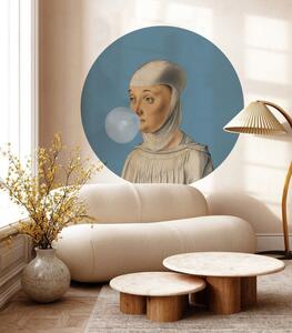 WALLCOLORS Dots Woman with Bubble Gum Blue - tapeta