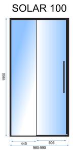Rea - Sprchové dvere Solar - čierna/transparentná - 100x195 cm L/P