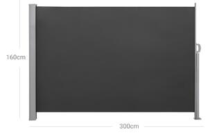 SONGMICS Bočná markíza - čierna - 160x300 cm