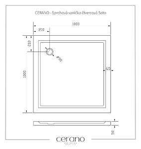 CERANO - Sprchová vanička štvorcová Soto - biela lesklá - 100x100 cm