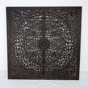 Dekorácia na stenu MANDALA, štvorec, hnedá 100x100cm