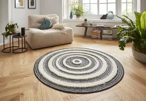 Mint Rugs - Hanse Home koberce Kusový koberec Handira 103914 Grey / Cream - 160x160 (priemer) kruh cm