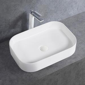CERANO - Keramické umývadlo na dosku Matteo - biela lesklá - 50x38 cm