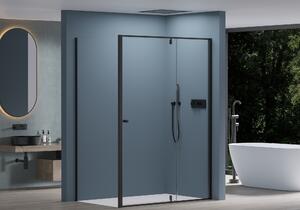 Cerano Santini, sprchovací kút 120(dvere) x 90(stena) x 195 cm, 6mm číre sklo, čierny profil, CER-CER-429007