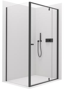 Cerano Santini, sprchovací kút 100(dvere) x 80(stena) x 195 cm, 6mm číre sklo, čierny profil, CER-CER-428944