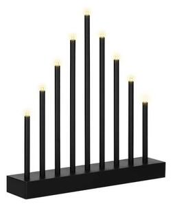SPRINGOS LED vianočný svietnik - 9 sviečok, 27cm, 3xAA, čierny