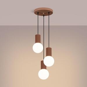Sollux SL.1735 - Luster na lanku HALO 3xG9/8W/230V pr. 25 cm hnedá