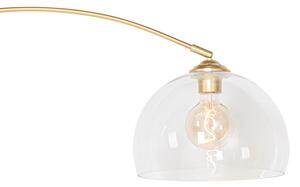 Moderná oblúková lampa z mosadze s čírym sklom - Arc