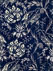 MINDTHEGAP Folk Embroidery Indigo - tapeta