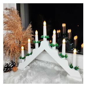 SPRINGOS LED vianočný svietnik - 7 sviečok, 30cm, 2xAA, biely