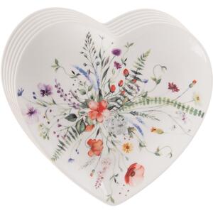 Orion Sada porcelánových dezertných tanierov Mak srdce 17,5 x 17 cm, 6 ks