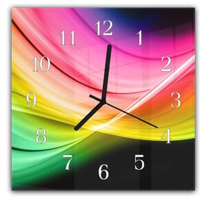 Nástenné hodiny 30x30cm elegantná farebná abstrakcia - plexi