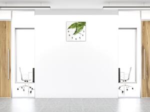 Nástenné hodiny 30x30cm zelené palmové listy - plexi