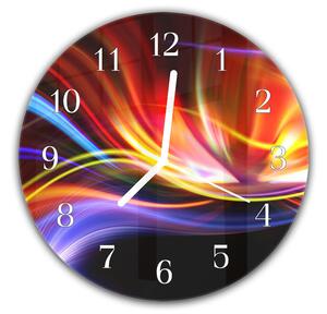 Nástenné hodiny okrúhle pr.30cm abstraktné farebná design vlna - plexi
