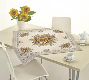 Gobelínový obrus na stôl Slnečnice Chenille IT101 Farba Viacfarebná Rozmery 90x90 cm