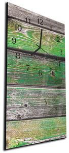Nástenné hodiny 30x60cm oprýskané zelené drevo - plexi