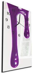 Nástenné hodiny 30x60cm stekajúca fialová farba - plexi