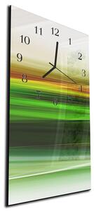 Nástenné hodiny 30x60cm abstraktná zlato zelená vlna - plexi