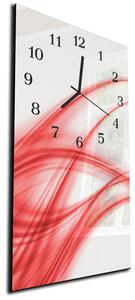 Nástenné hodiny 30x60cm jemne červená vlna - plexi