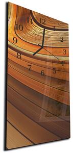 Nástenné hodiny 30x60cm abstraktné hnedé drevo - plexi