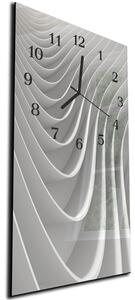Nástenné hodiny 30x60cm bielo šedá kreatívna vlna - plexi