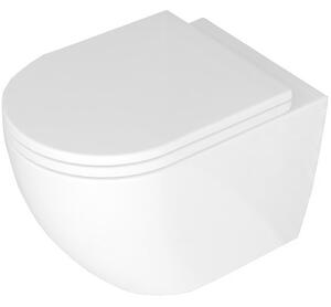 REA - Závesná WC misa Carlo Mini Basic Rimless - ABS biela