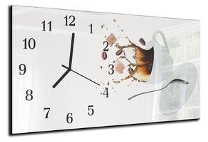 Nástenné hodiny 30x60cm vylieta káva a cukor - plexi