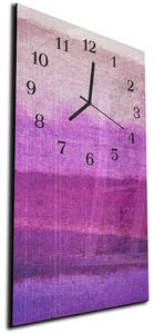 Nástenné hodiny 30x60cm maľované fialové odtiene - plexi