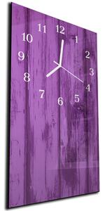 Nástenné hodiny 30x60cm abstraktné fialové drevo - plexi