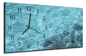 Nástenné hodiny 30x60cm tyrkysová hladina mora - plexi