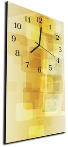 Nástenné hodiny 30x60cm žlté štvorcové obrazce - plexi