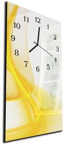 Nástenné hodiny 30x60cm jasne žltá abstraktná vlna - plexi