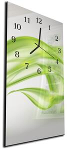 Nástenné hodiny 30x60cm abstraktné jemne zelené vlnky - plexi