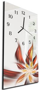Nástenné hodiny 30x60cm oranžový abstraktný kvet - plexi