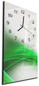 Nástenné hodiny 30x60cm zelený abstraktný design - plexi
