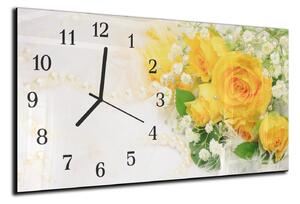 Nástenné hodiny ruže 30x60cm II - plexi