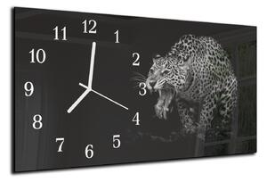 Nástenné hodiny papagáj 30x60cm XLIX - kalené sklo