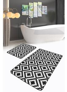 Bielo-čierne kúpeľňové predložky v súprave 2 ks 100x60 cm - Minimalist Home World