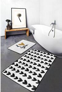 Biele/čierne kúpeľňové predložky v súprave 2 ks 60x100 cm – Mila Home