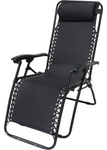 Záhradné plážové relaxačné kreslo Regina, čierna