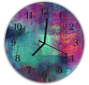 Nástenné hodiny okrúhle pr.30cm akrylovej farby pozadia - plexi