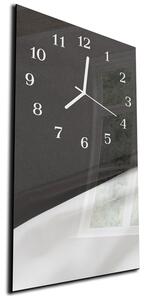 Nástenné hodiny 30x60cm abstraktné čierno biele - plexi