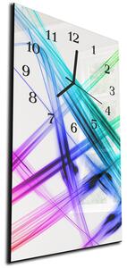 Nástenné hodiny 30x60cm farebné abstraktné lúče - plexi