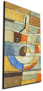 Nástenné hodiny 30x60cm abstrakcie farebný geometrický vzor - plexi
